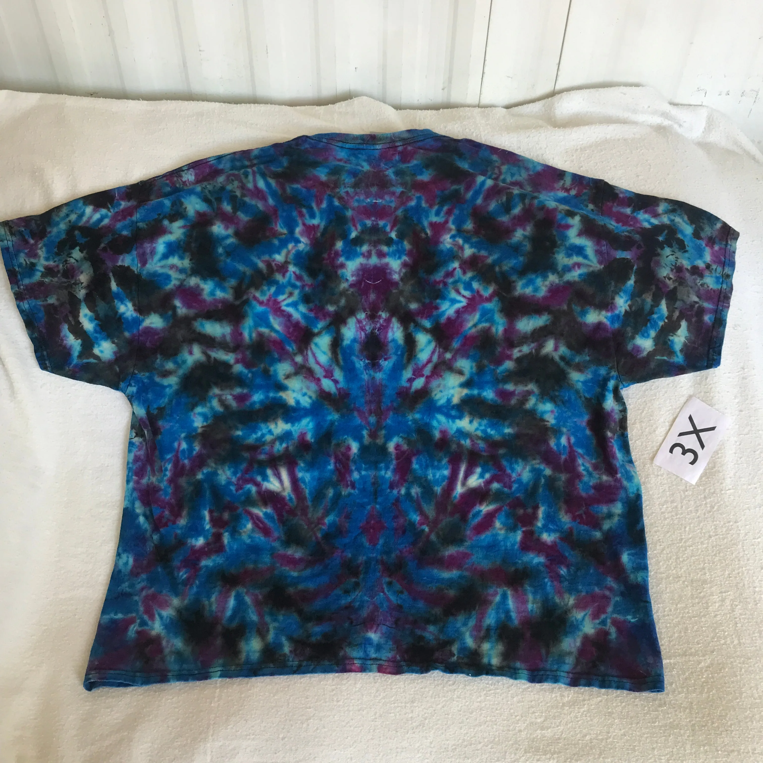 3X Discharged and Tie-Dyed Scrunch Tee