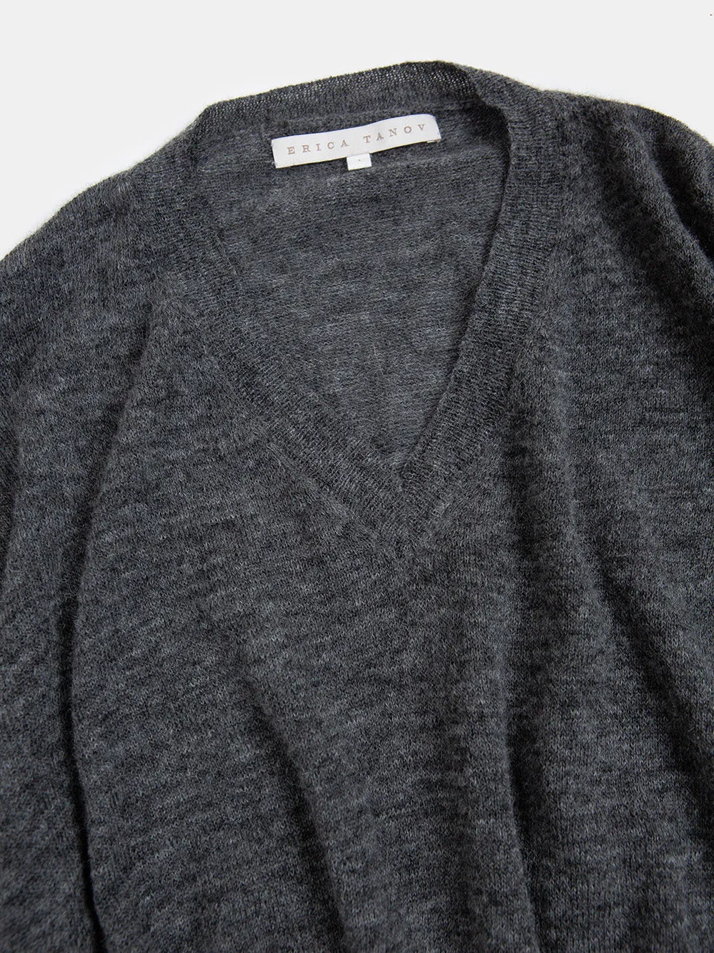 Anna Alpaca V Neck In Ash