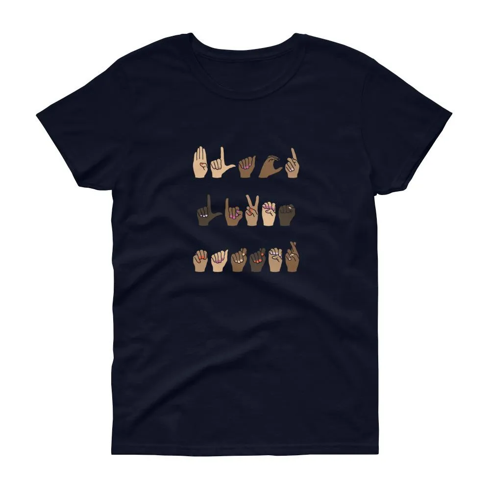 Black Lives Matter (American Sign Language) - Women's short sleeve t-shirt