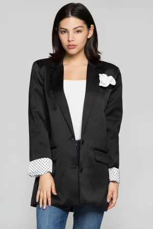 Black Tailored Blazer with Encrusted Jewels