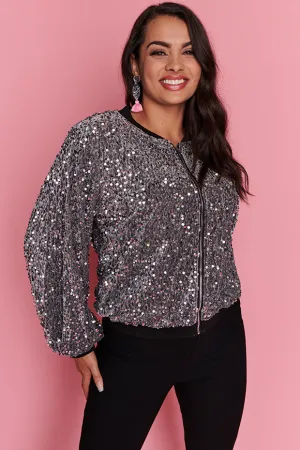 Bling Silver Sequins Jacket