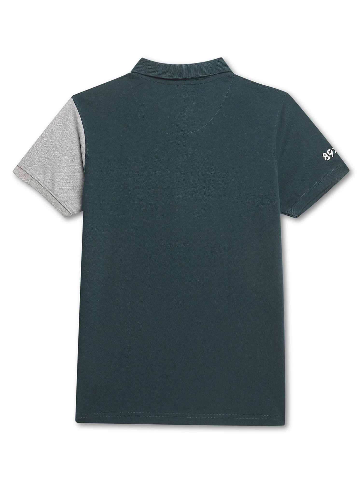 Boys Casual Dark Green Half Sleeve  T-Shirt