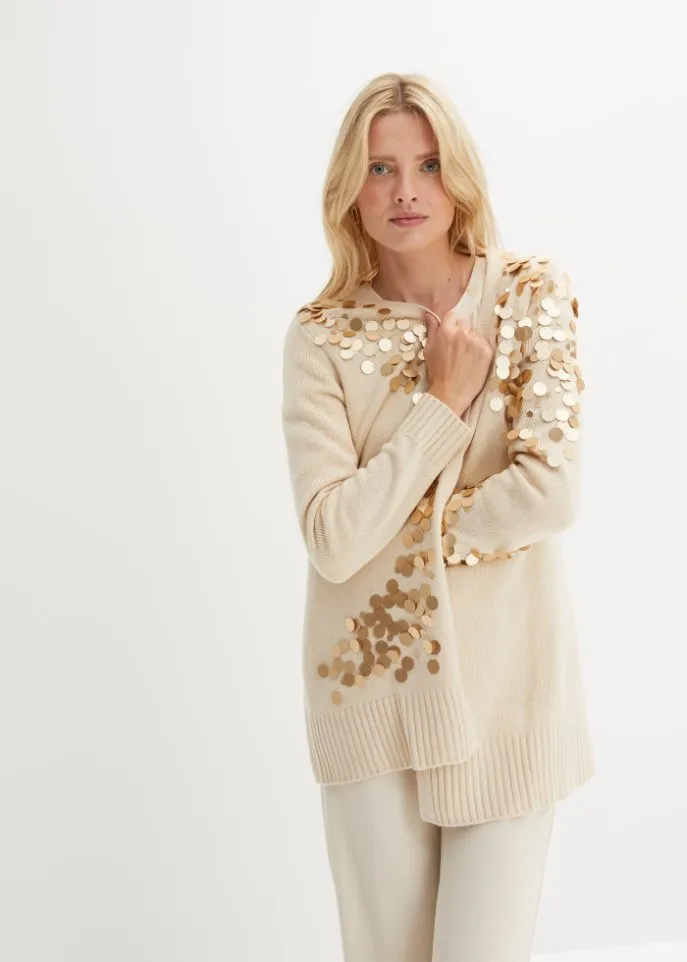 Bpc Selection sequin cardigan, beige