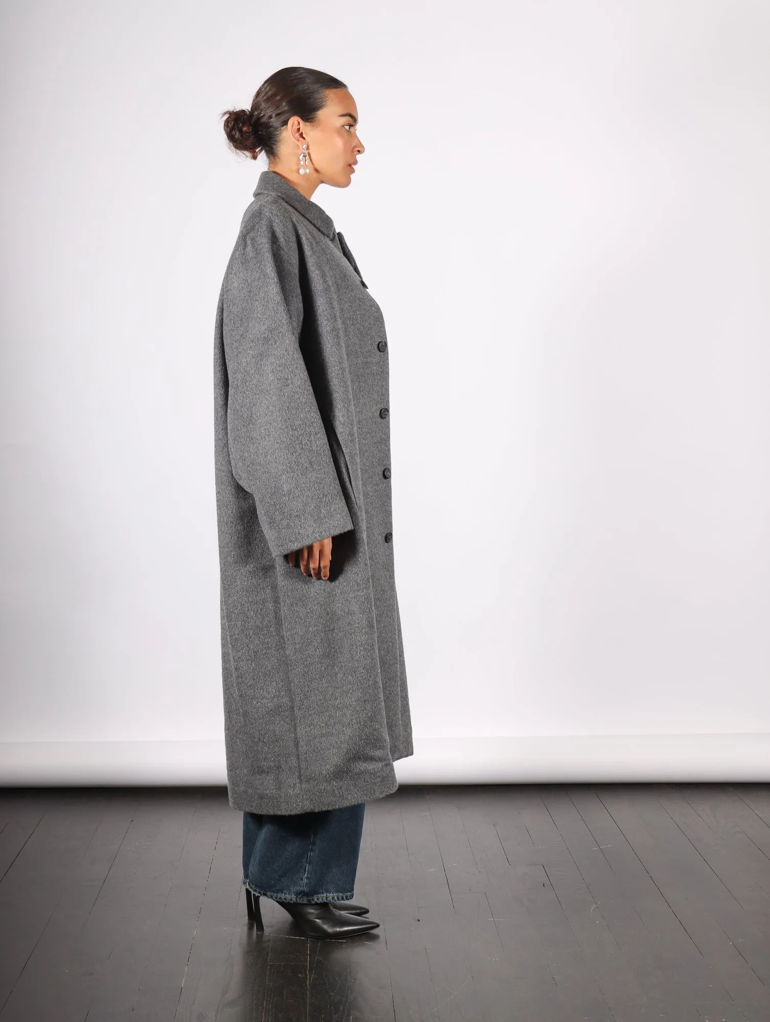 Brushed Car Coat in Charcoal by Lauren Manoogian