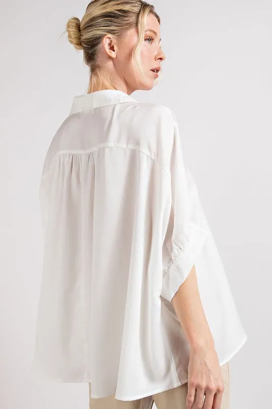 Button Down Satin Top | FINAL SALE