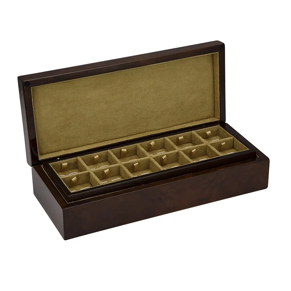 Camphor Burl 24 Cufflinks Box