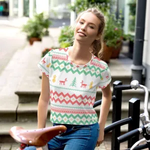 Christmas Merry Sweater White Crop Tee