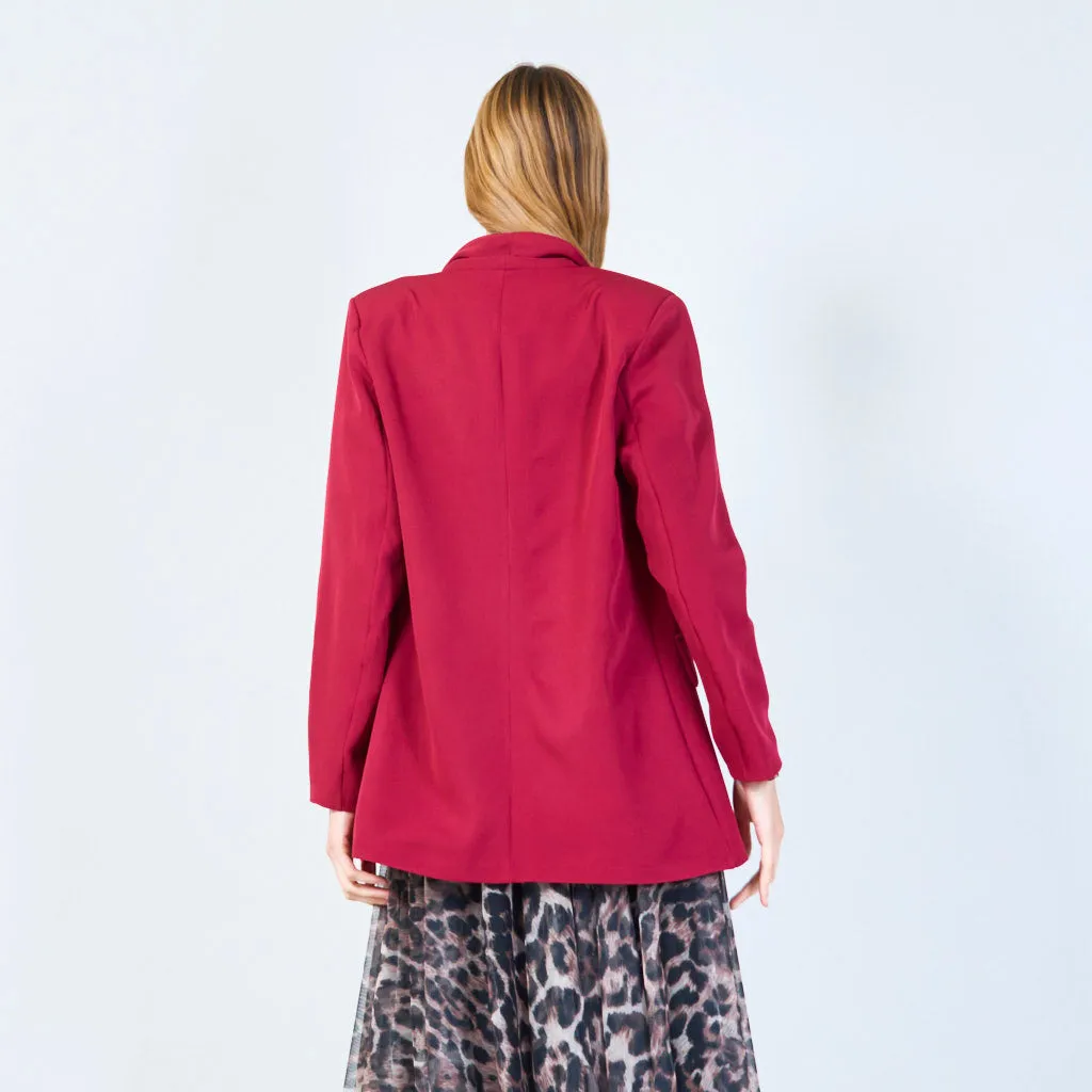 Classic tailored blazer with animal print lining wholesale