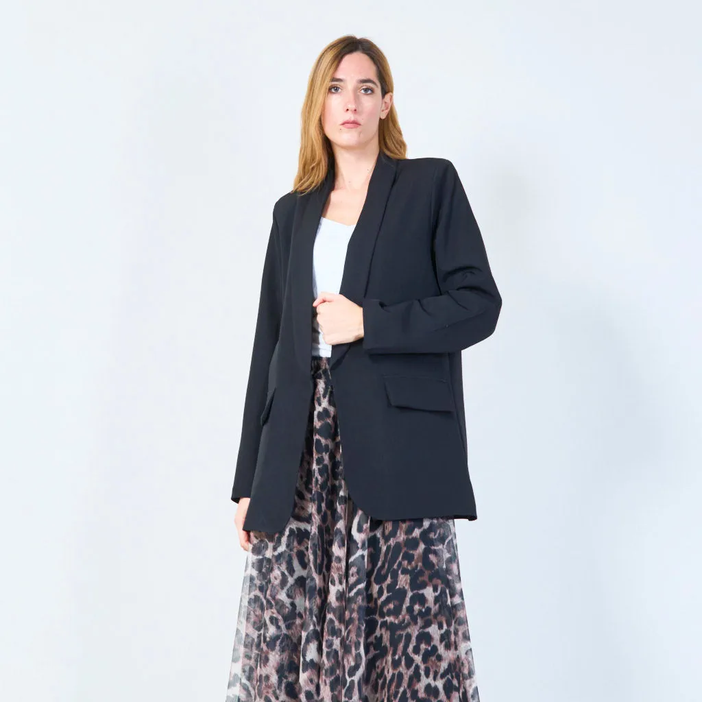 Classic tailored blazer with animal print lining wholesale