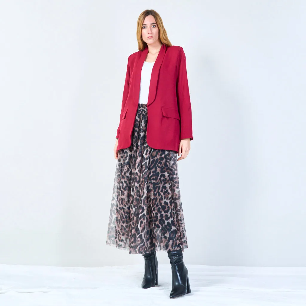 Classic tailored blazer with animal print lining wholesale