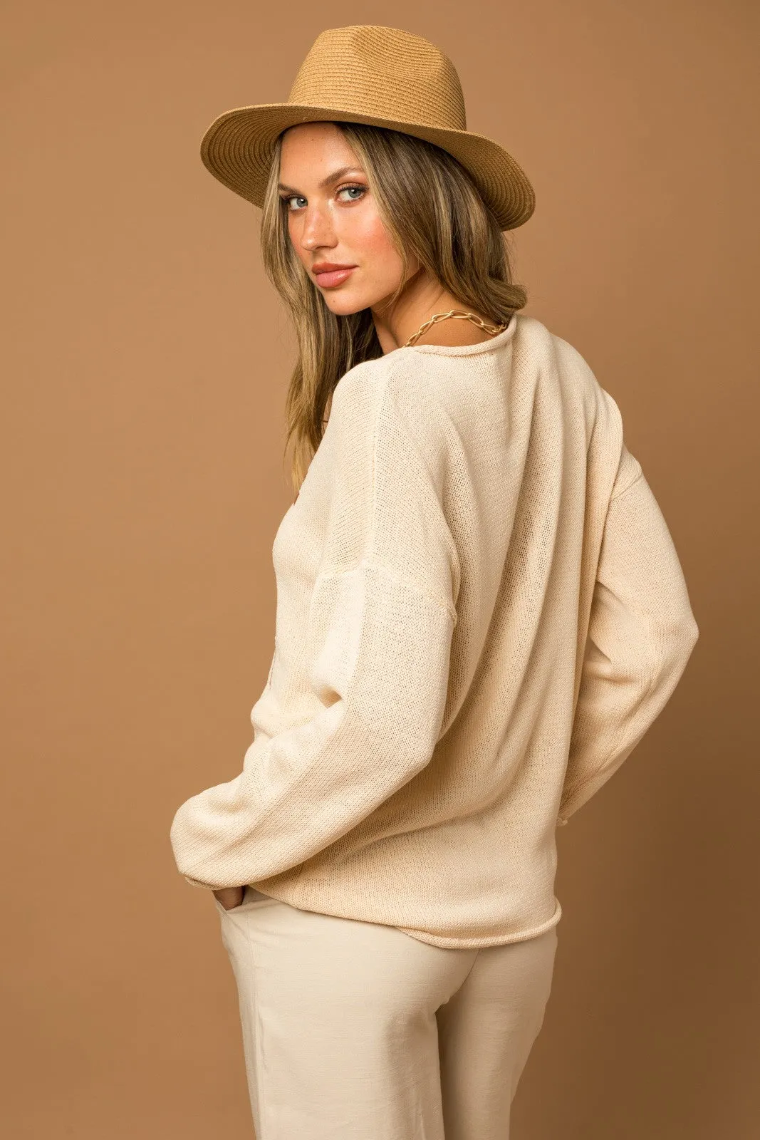 Coffee, Beach Repeat Lightweight Knit Sweater