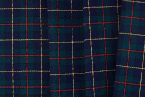 Designer Navy & Forest Plaid Wool (Made in Italy)