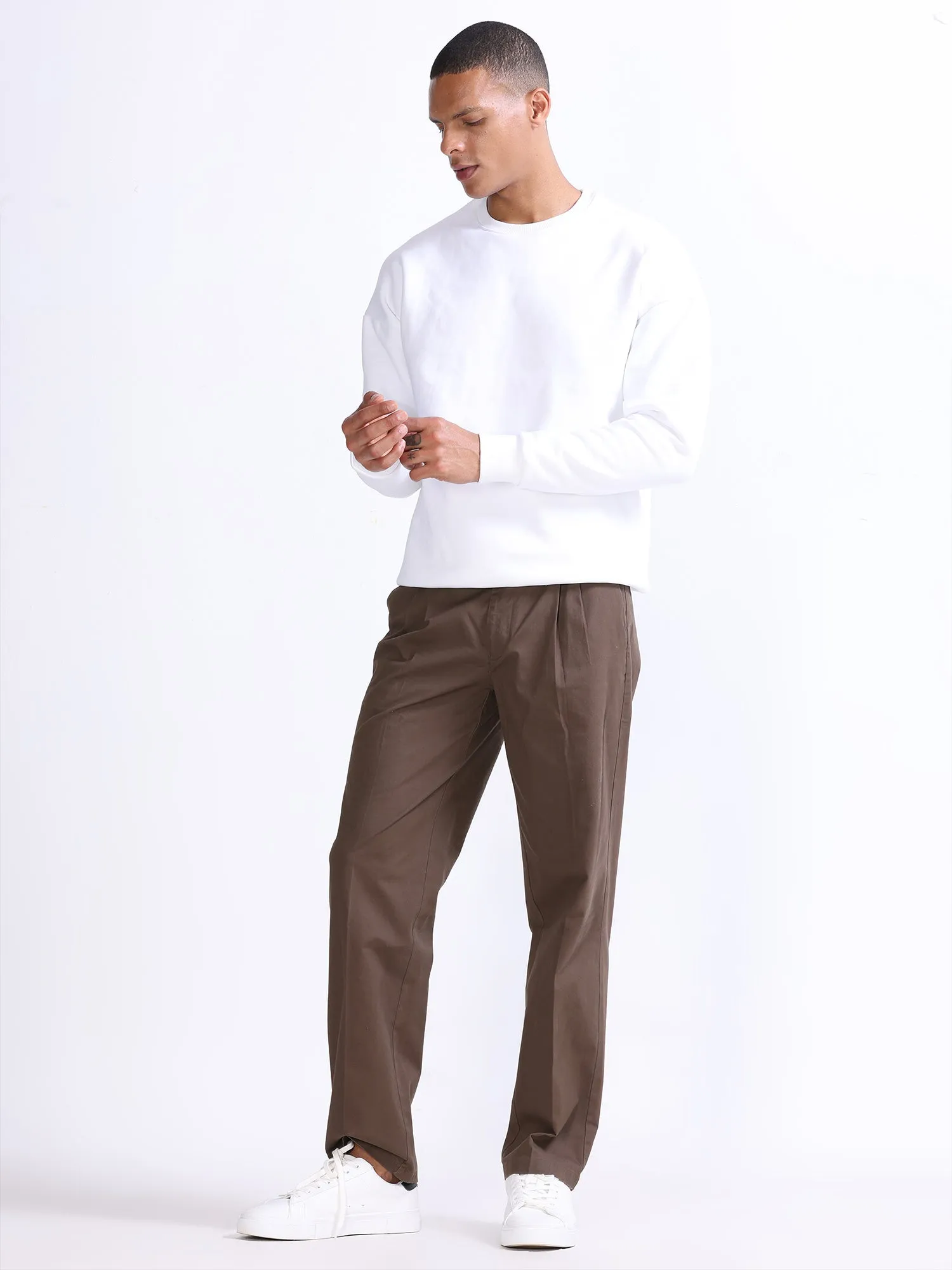 Duca Double Pleated Coffee Relaxed Pant