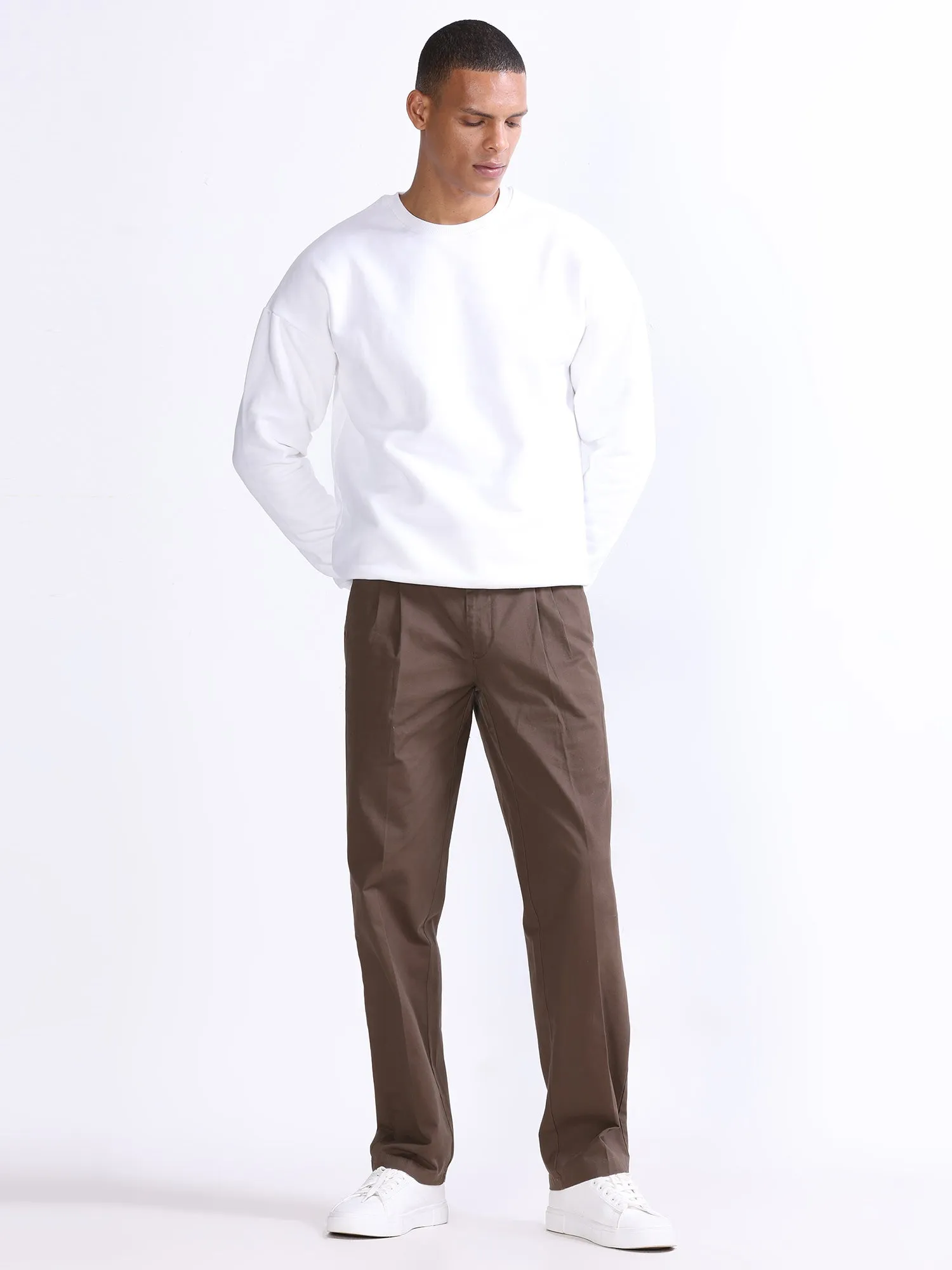 Duca Double Pleated Coffee Relaxed Pant