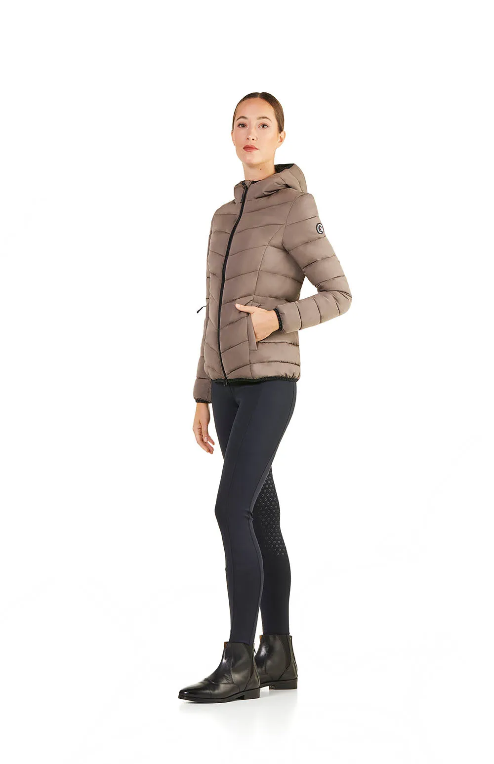 Ego7 Women Febe Short Padded Jkt with Hood Turtledove