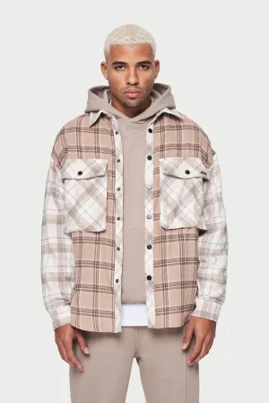 FLANNEL CHECK SHIRT - BEIGE