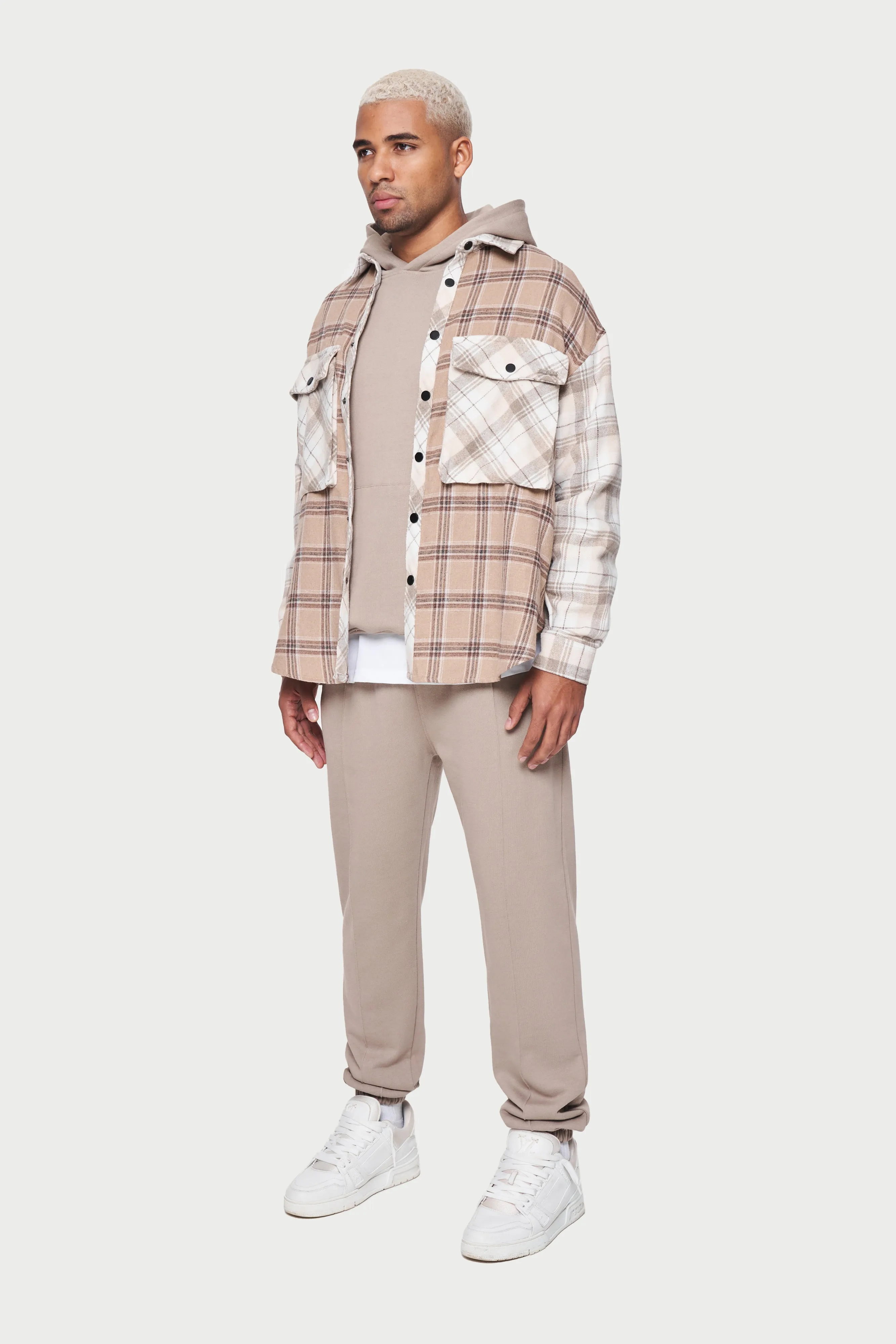 FLANNEL CHECK SHIRT - BEIGE