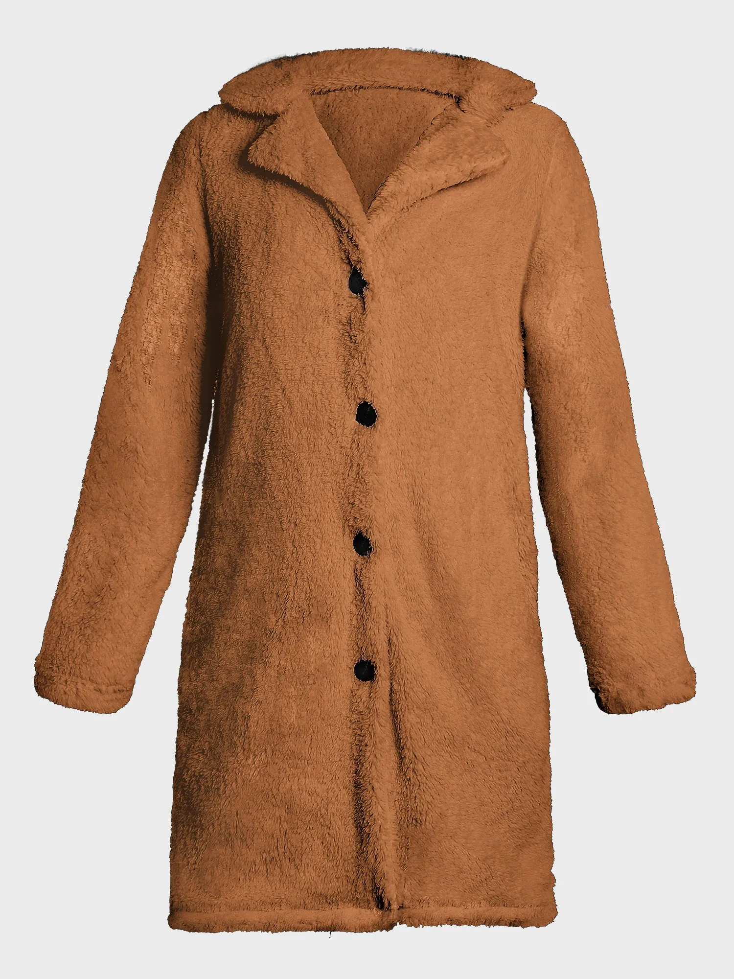 Furry Long Sleeved Plush Coat