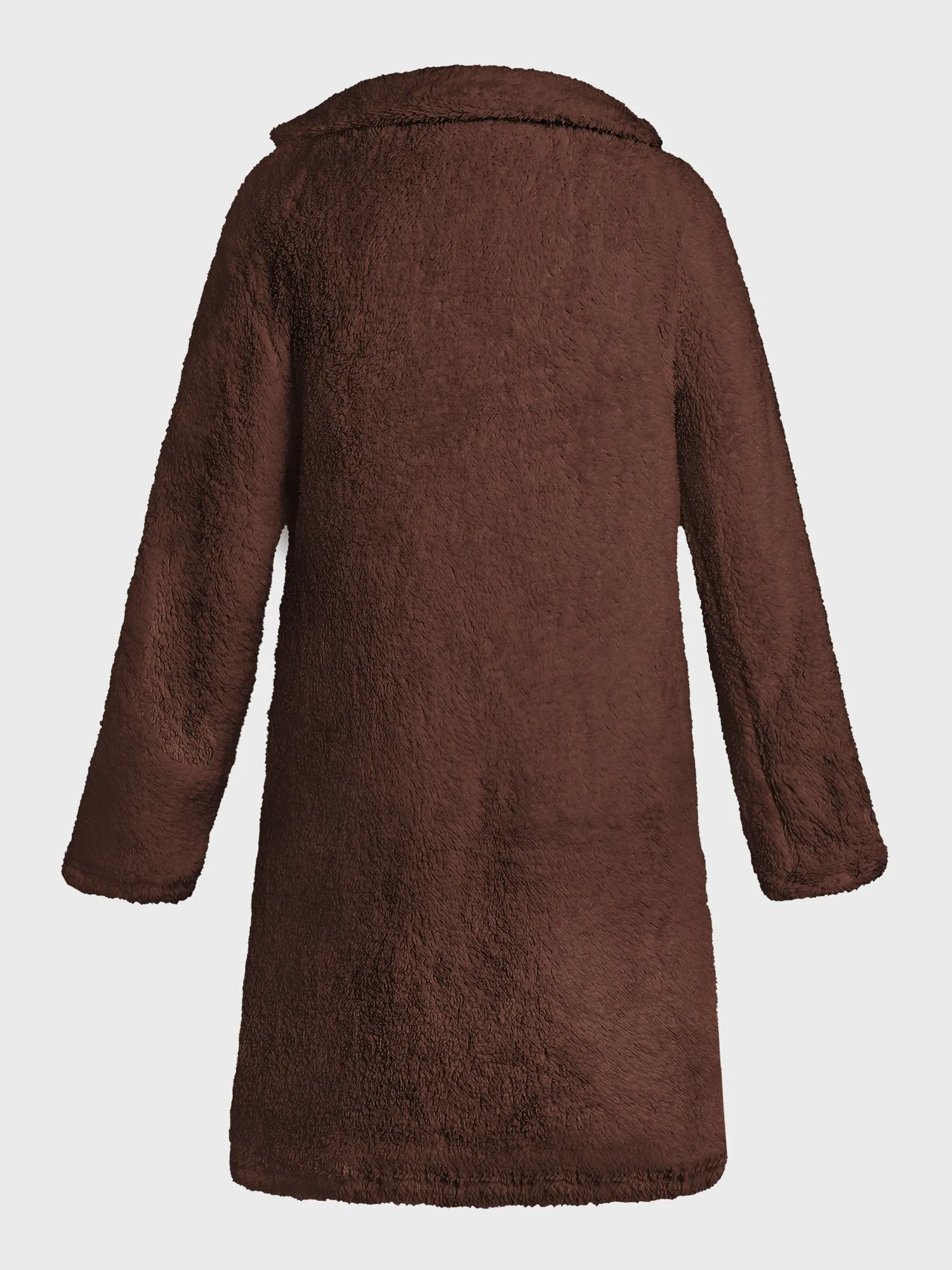 Furry Long Sleeved Plush Coat