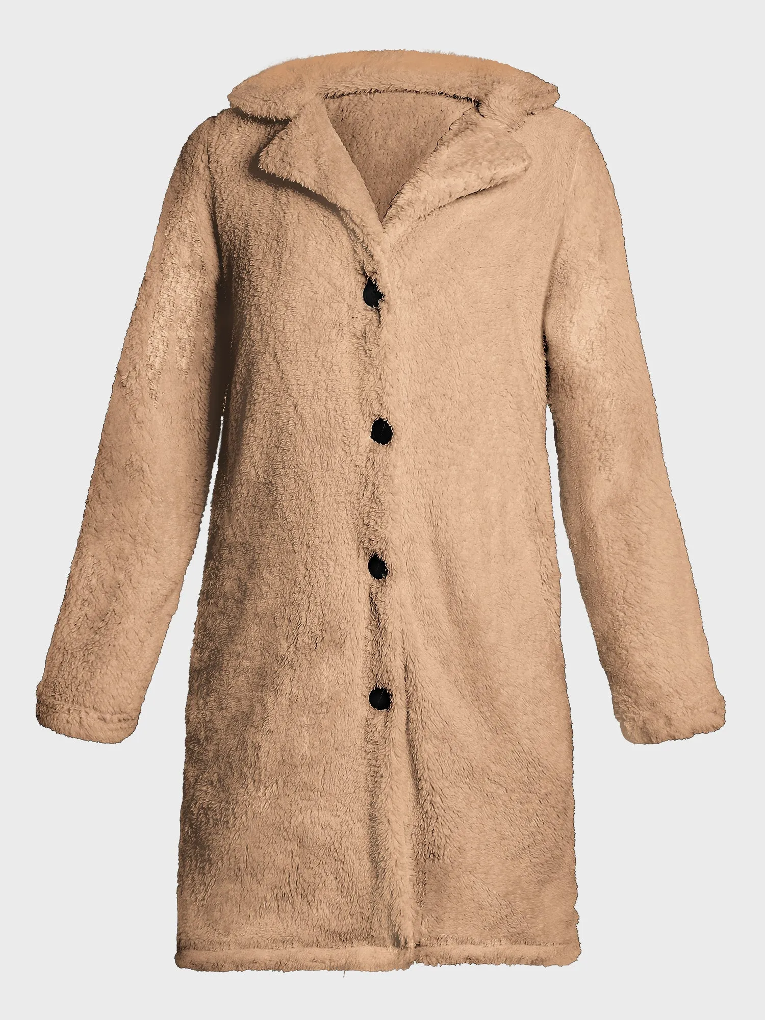 Furry Long Sleeved Plush Coat