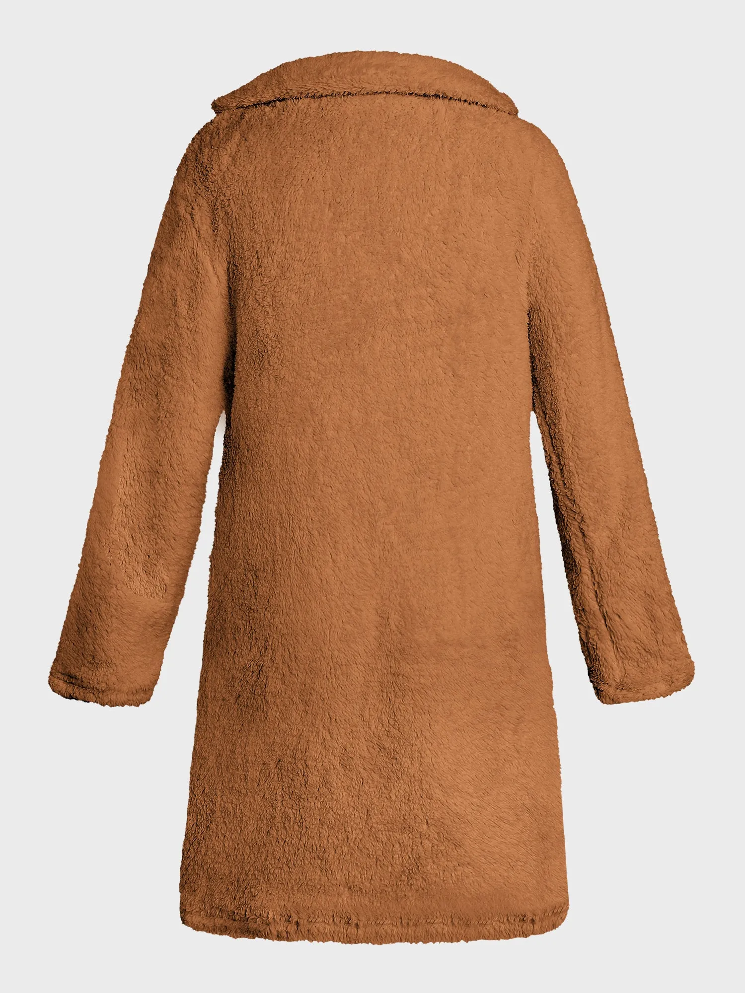 Furry Long Sleeved Plush Coat