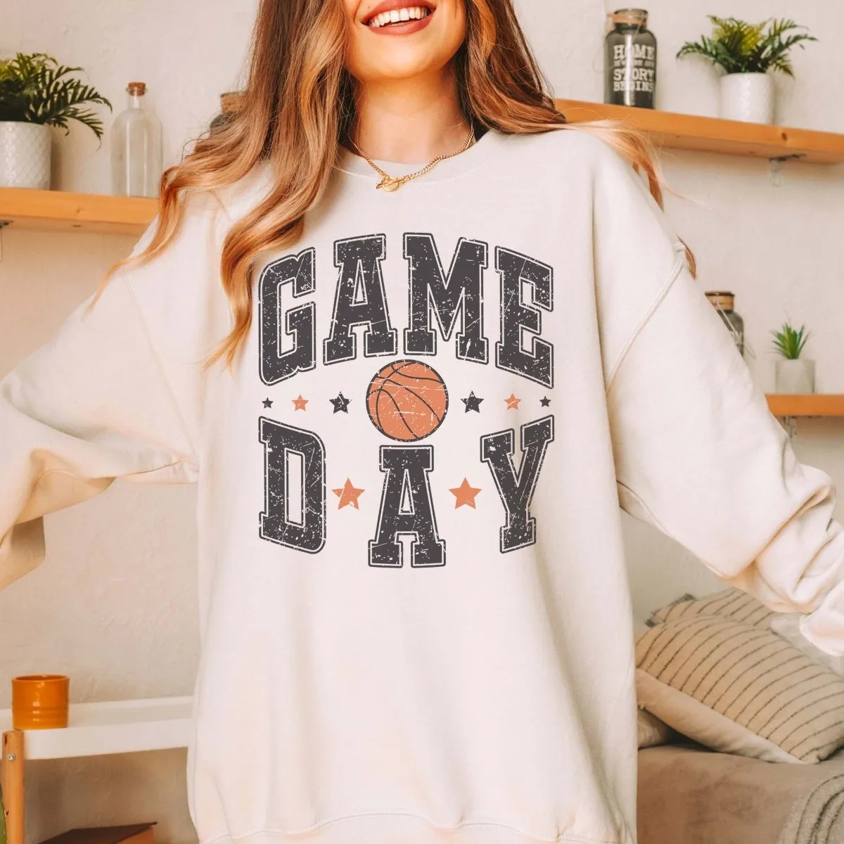 Game Day Basketball Stars Sweatshirt