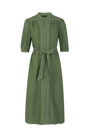 GDS Manhattan Long Linen  Dress |  Green Tambourine