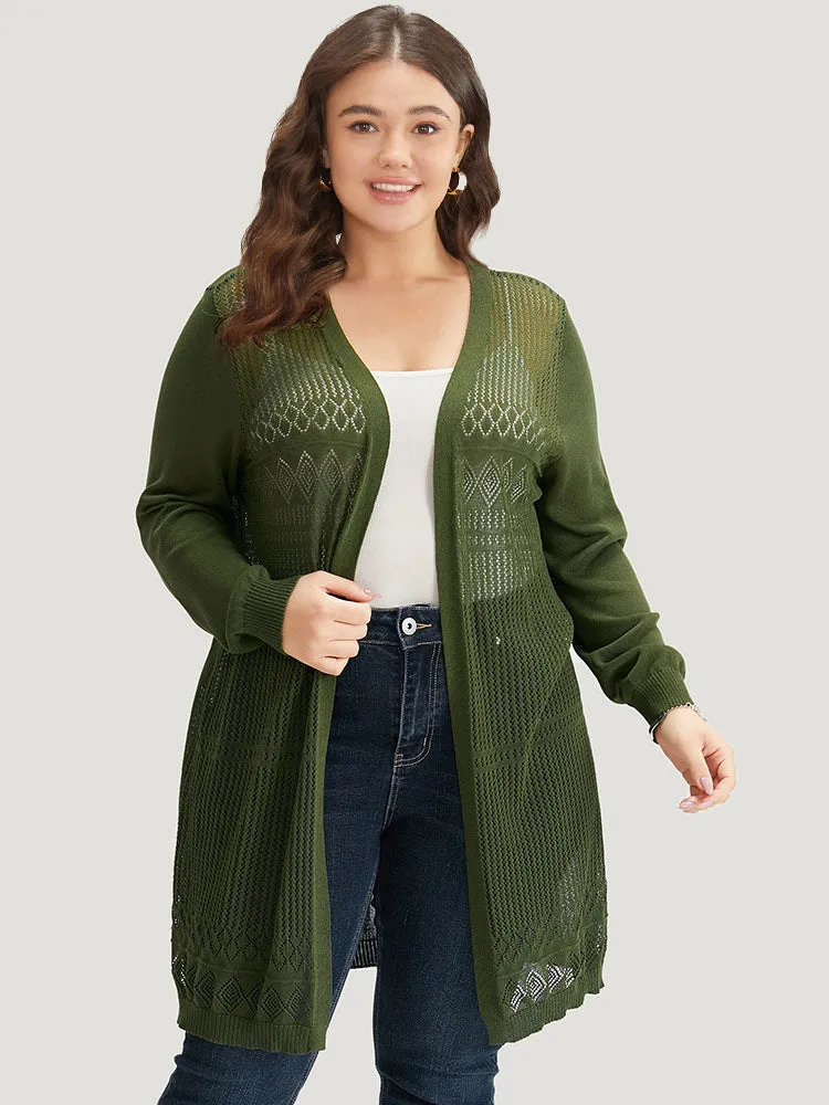 Geometric Open Front Hollow Out Cardigan