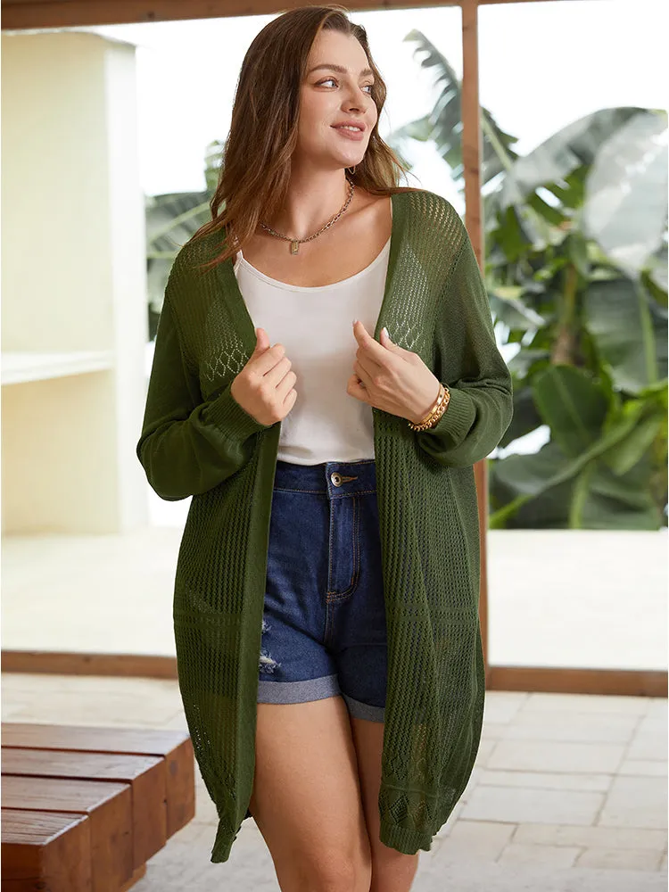 Geometric Open Front Hollow Out Cardigan