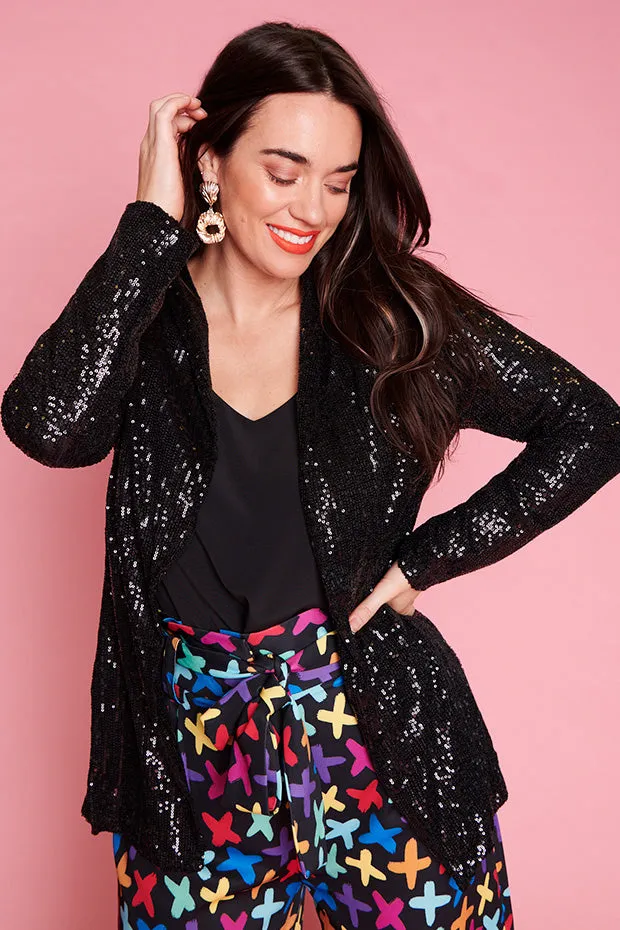 Glow Black Sequin Blazer