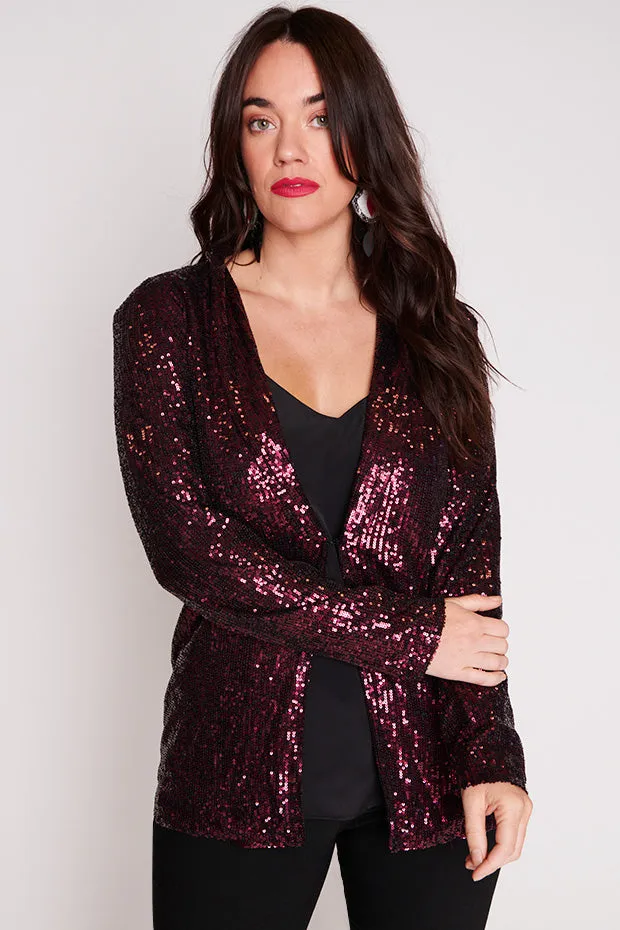 Glow Pink Sequin Blazer