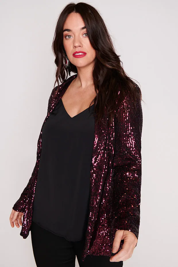 Glow Pink Sequin Blazer