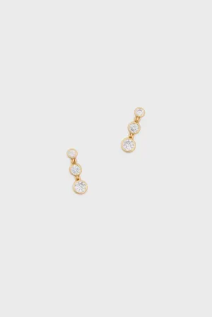 Gold Bezel Mini Drop Earrings