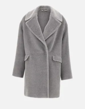 Grey Wool Alpaca Coat for Women