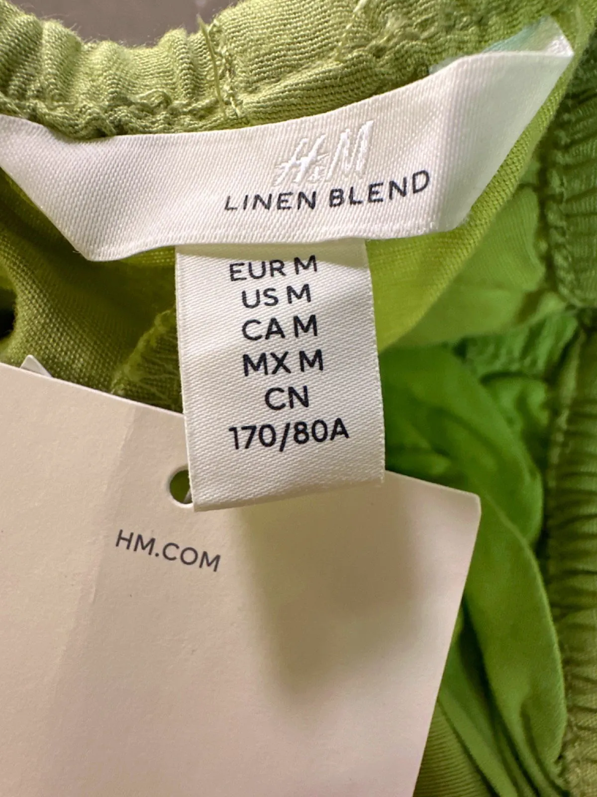 H&M Green Linen Blend Trousers UK M