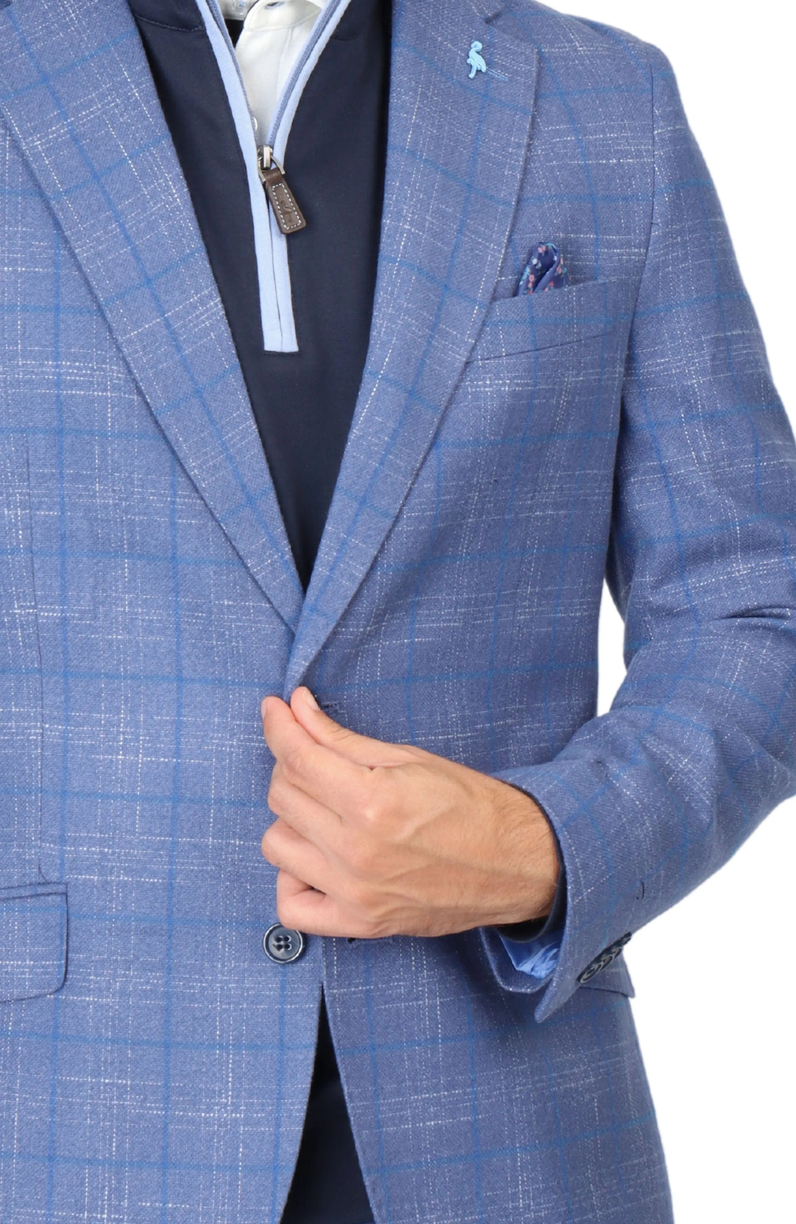 Ice Blue Broken Windowpane Sport Coat