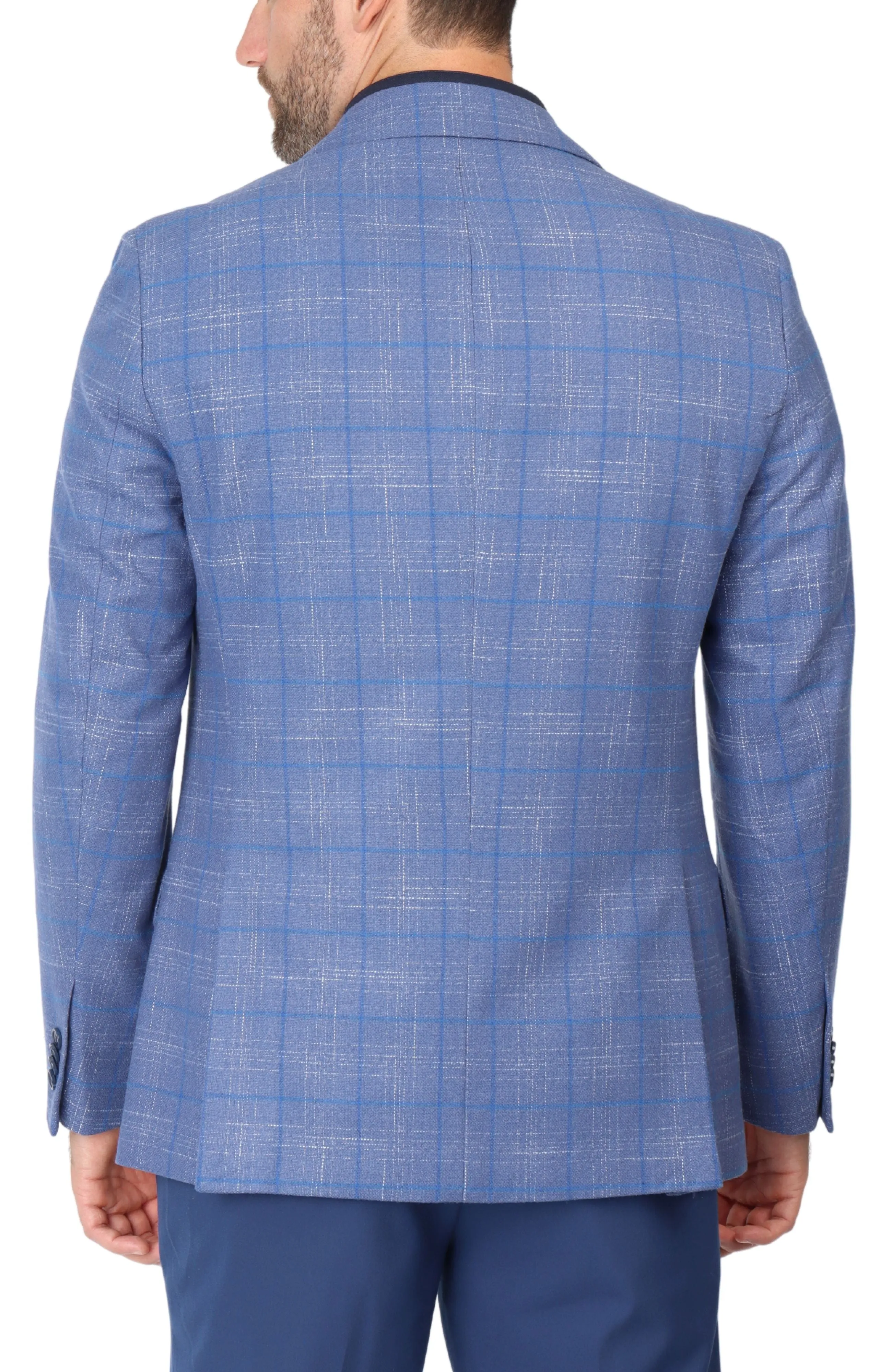 Ice Blue Broken Windowpane Sport Coat