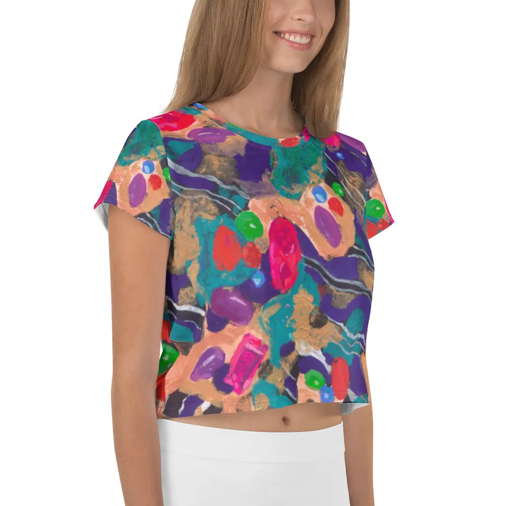 Jelly Bean Print Crop Tee