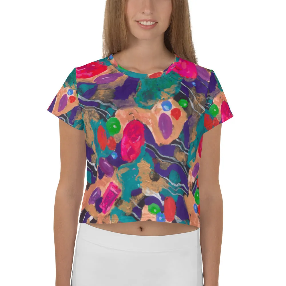 Jelly Bean Print Crop Tee