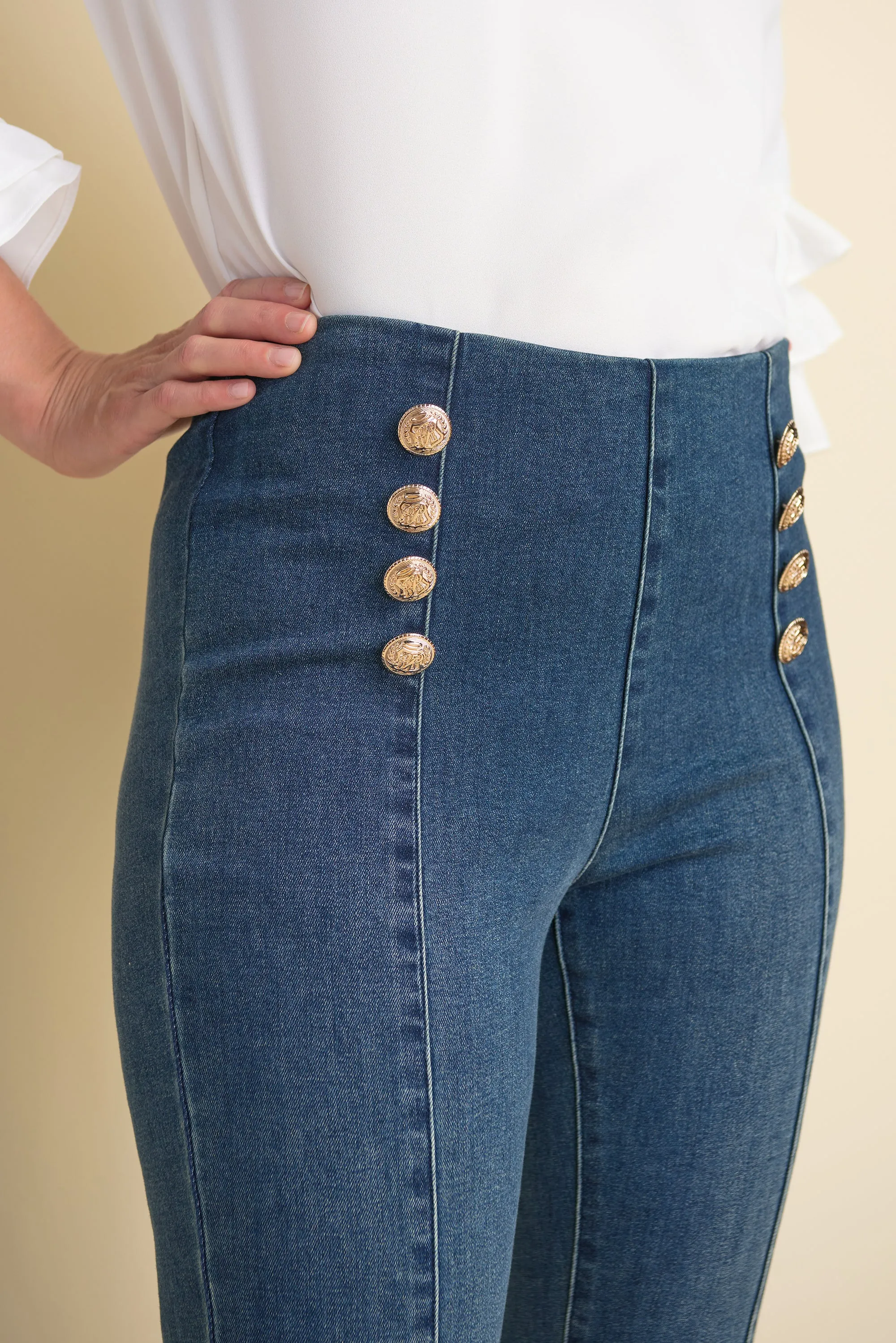 Joseph Ribkoff High Waisted Button Denim