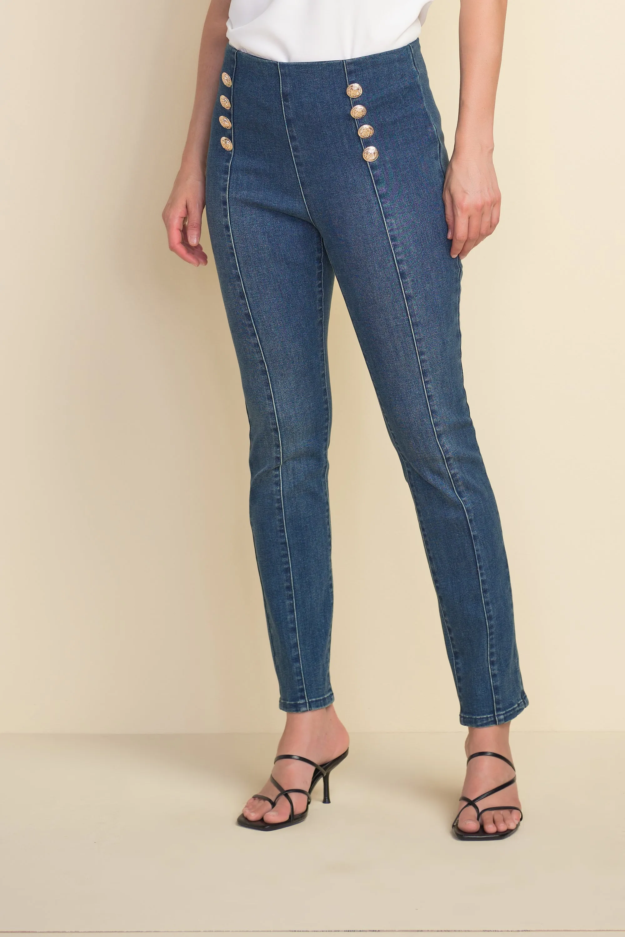 Joseph Ribkoff High Waisted Button Denim