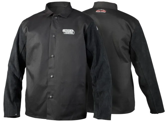 Lincoln Traditional Split Leather-Sleeved Welding Jacket K3106