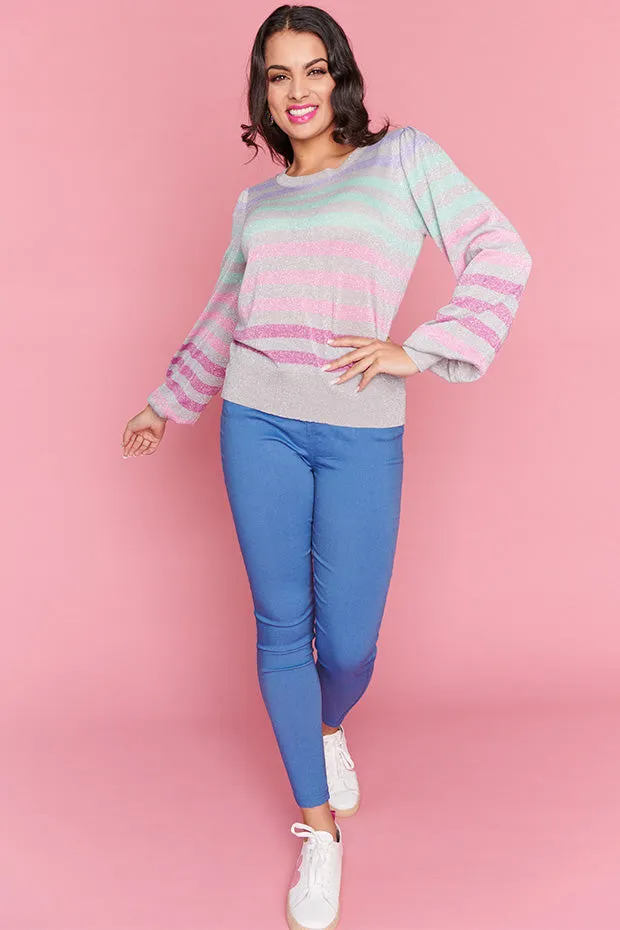 Mackenzie Silver Multi Stripe Jumper