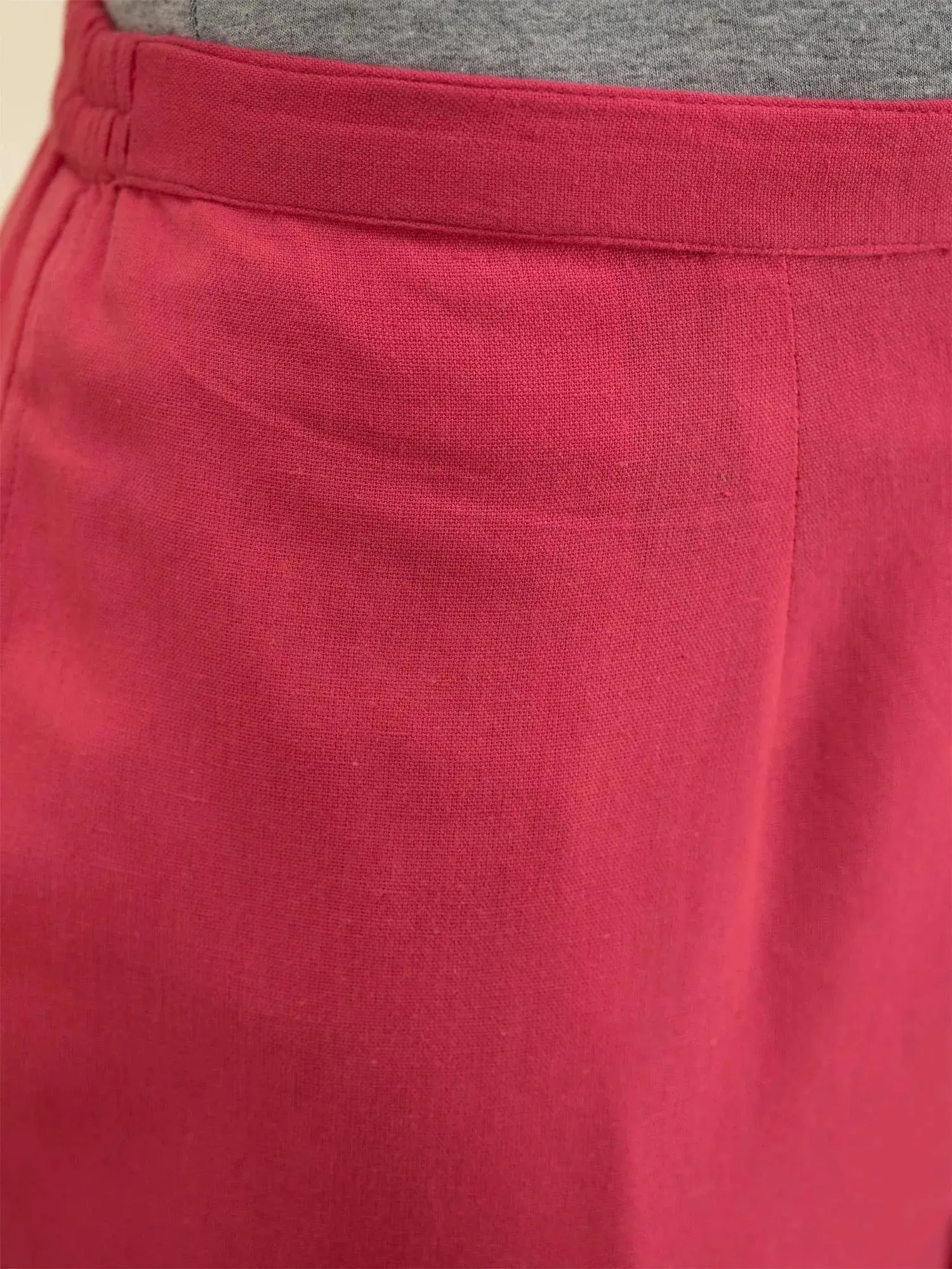 Magenta Solid Cotton Trousers