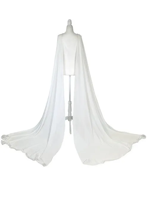 Marc Defang 2013 READY TO SHIP Long Adult Chiffon Fly Away Cape Panels Pageant Formal Accessory