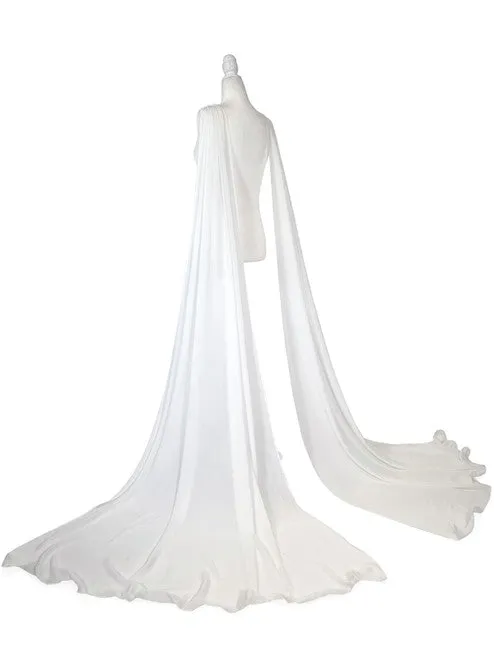 Marc Defang 2013 READY TO SHIP Long Adult Chiffon Fly Away Cape Panels Pageant Formal Accessory