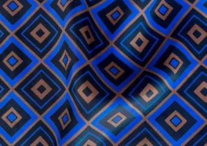 Marni Smart Geometric Cobalt & Cinnamon Silk Twill (Made in Italy)