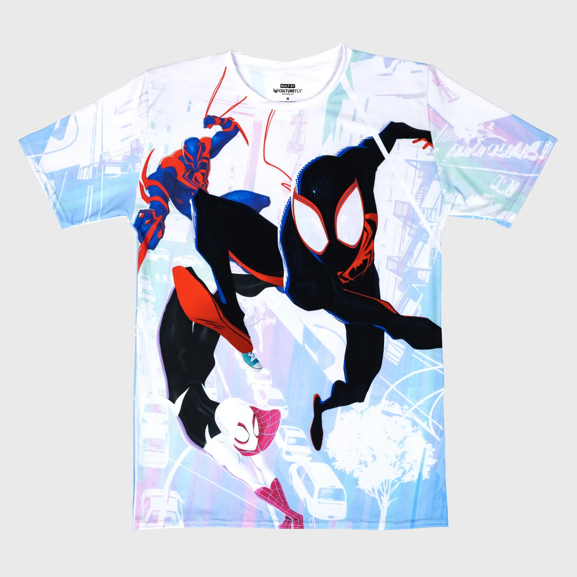 Marvel - Miles Morales, Spider-Gwen, and Spider-Man 2099 Swinging Tee