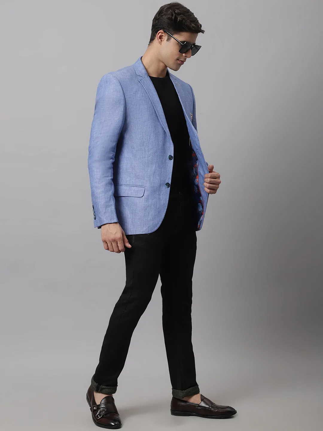 Men Blue Casual Blazer