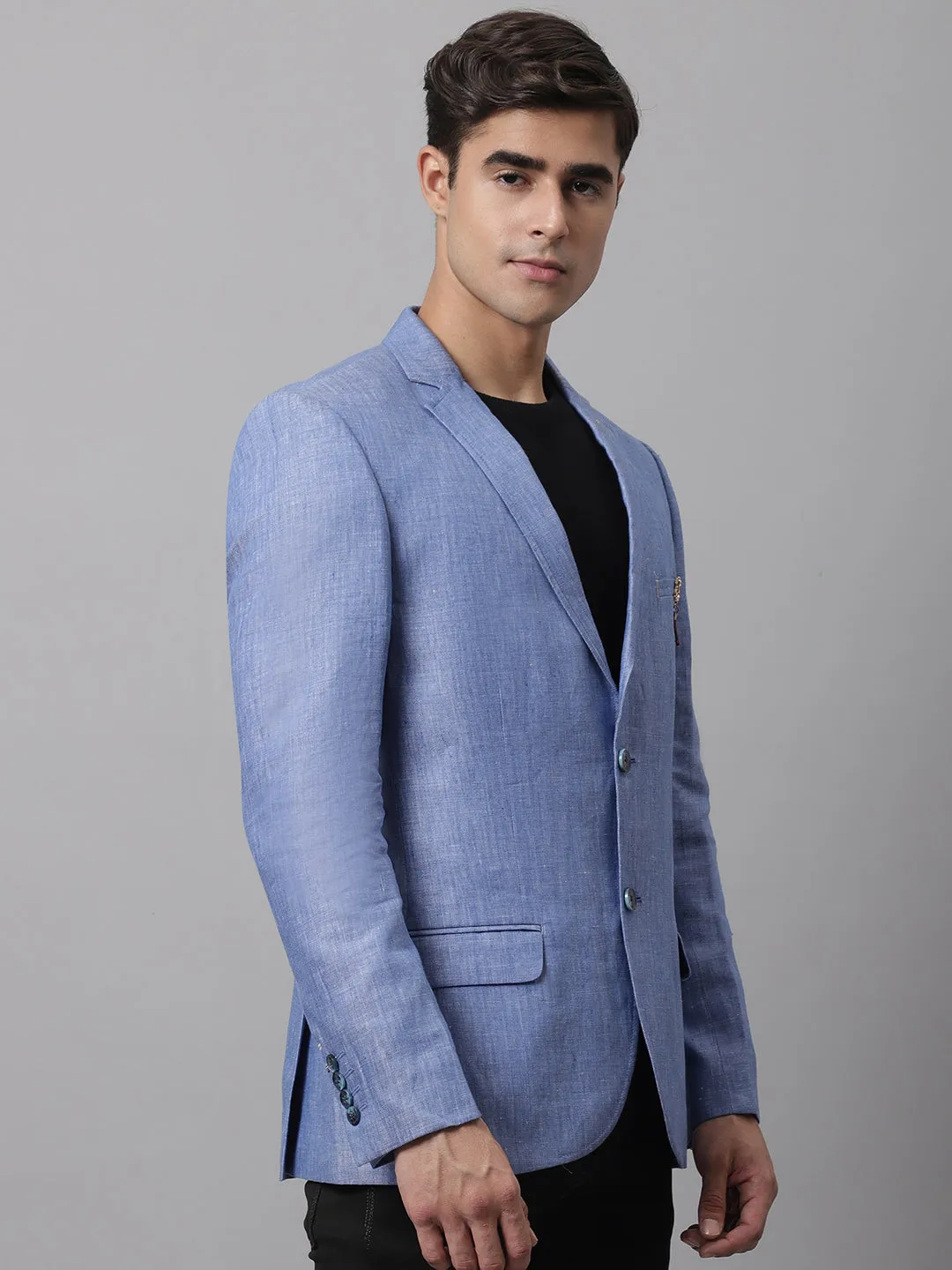 Men Blue Casual Blazer